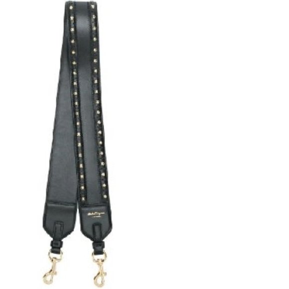 SALVATORE FERRAGAMO LEATHER STUDDED SHOULDER STRAP - Picture 1 of 6